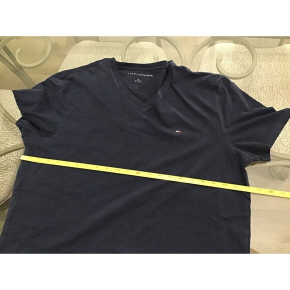 TOMMY HILFIGER MENS NAVY V-NECK SHORT SLEEVE T-SHIRT SIZE LARGE - Picture 5 of 6